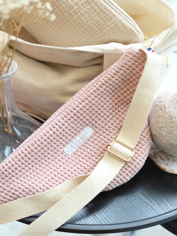 Banane Nid D'Abeille Rose Petites Fleurs Dos Banane Nid D'Abeille Rose Petites Fleurs Dos