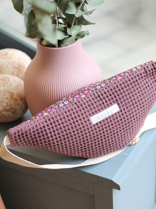 Banane Bicolore Nid d'Abeille Mauve Meera Dos Banane Bicolore Nid d'Abeille Mauve Meera Dos