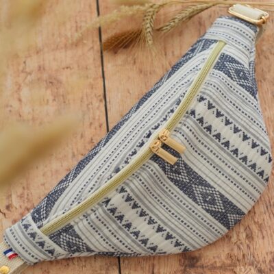 Banane Double Gaze Jacquard Bleu