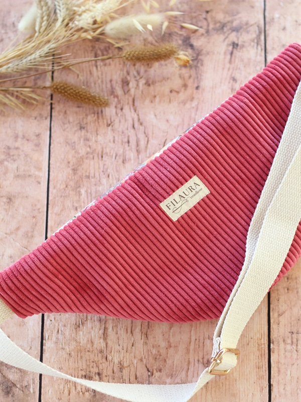 Banane Bicolore Velours Framboise Patchwork Dos Banane Bicolore Velours Framboise Patchwork Dos