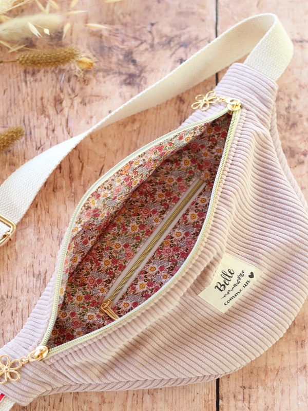 Banane Velours Rose Floral Intérieur Banane Velours Rose Floral Intérieur