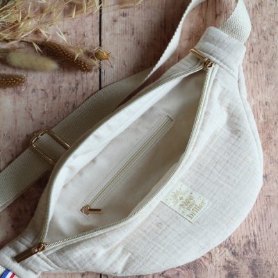 Banane Double Gaze Beige Pois dorés Intérieur