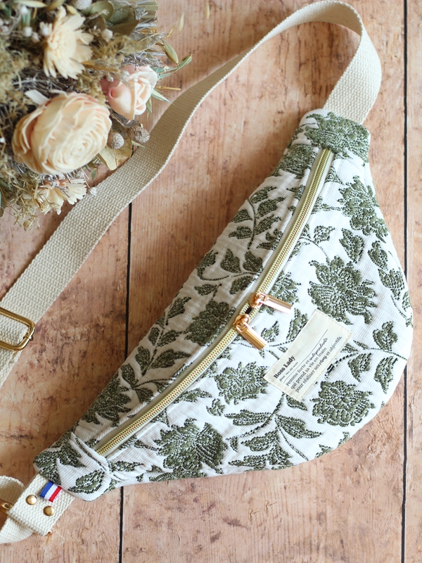 Banane Jacquard Vert Sauge Blanc Banane Jacquard Vert Sauge Blanc