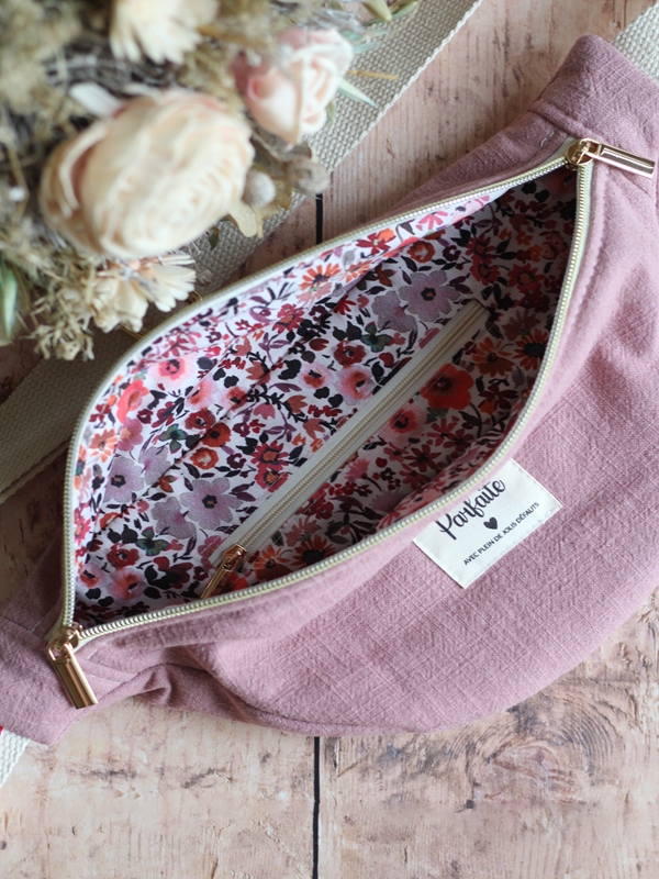 Banane Lin Vieux Rose Pâquerettes Intérieur Banane Lin Vieux Rose Pâquerettes Intérieur