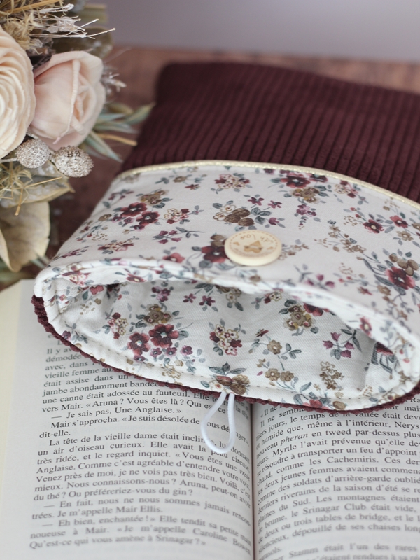 Pochette à Livre Prune Fleurs Prune Intérieur Pochette à Livre Prune Fleurs Prune Intérieur