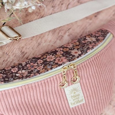 Banane Bicolore Velours Vieux Rose Apolline Détails