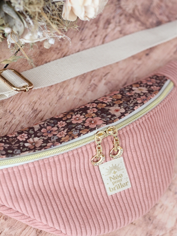 Banane Bicolore Velours Vieux Rose Apolline Détails Banane Bicolore Velours Vieux Rose Apolline Détails