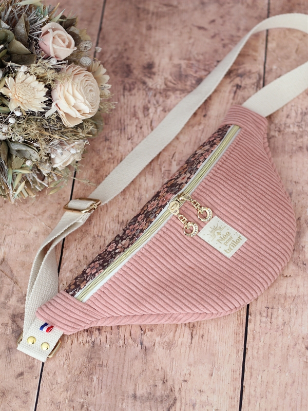 Banane Bicolore Velours Vieux Rose Apolline Banane Bicolore Velours Vieux Rose Apolline