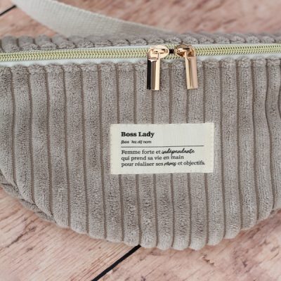 Banane Velours Zoé Beige Etiquette
