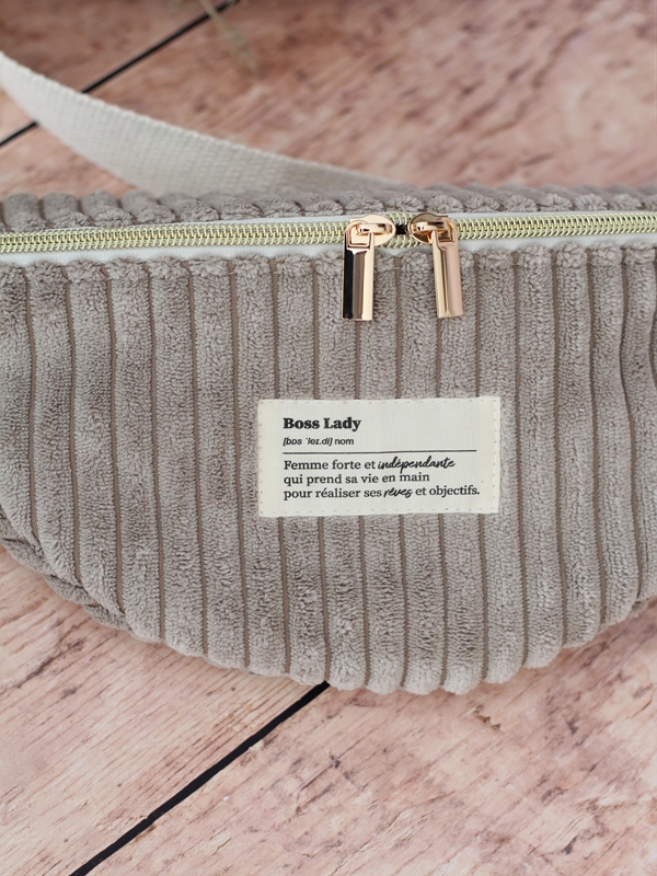 Banane Velours Zoé Beige Etiquette Banane Velours Zoé Beige Etiquette
