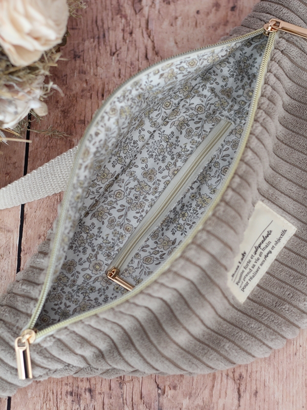 Banane Velours Zoé Beige Intérieur Banane Velours Zoé Beige Intérieur