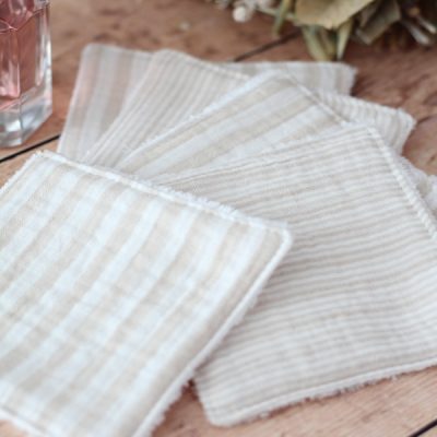 LINGETTES RAYURES BEIGE Détails