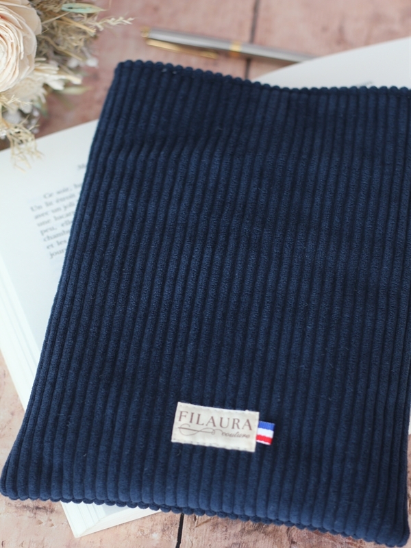 Pochette à Livre Velours Marine Lou Dos Pochette à Livre Velours Marine Lou Dos
